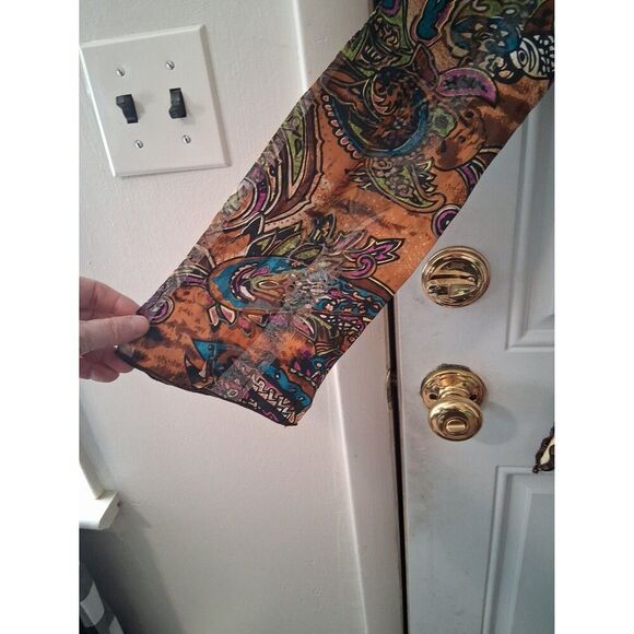 Silk Mary L Couture Top Nordstrom Wild Paisley Small Style #2932 VINTAGE NWT - Picture 7 of 11